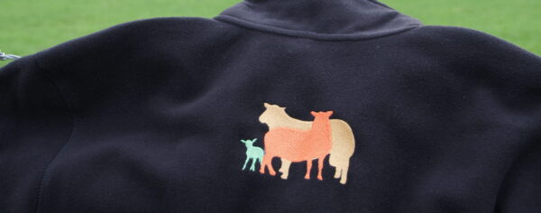 The Innovis innovative sheep breeding logo embroidered on a fleece